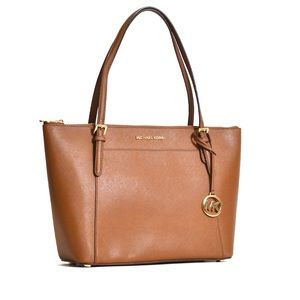 MICHAEL Michael Kors Tan Leather Tote with Gold Hardware